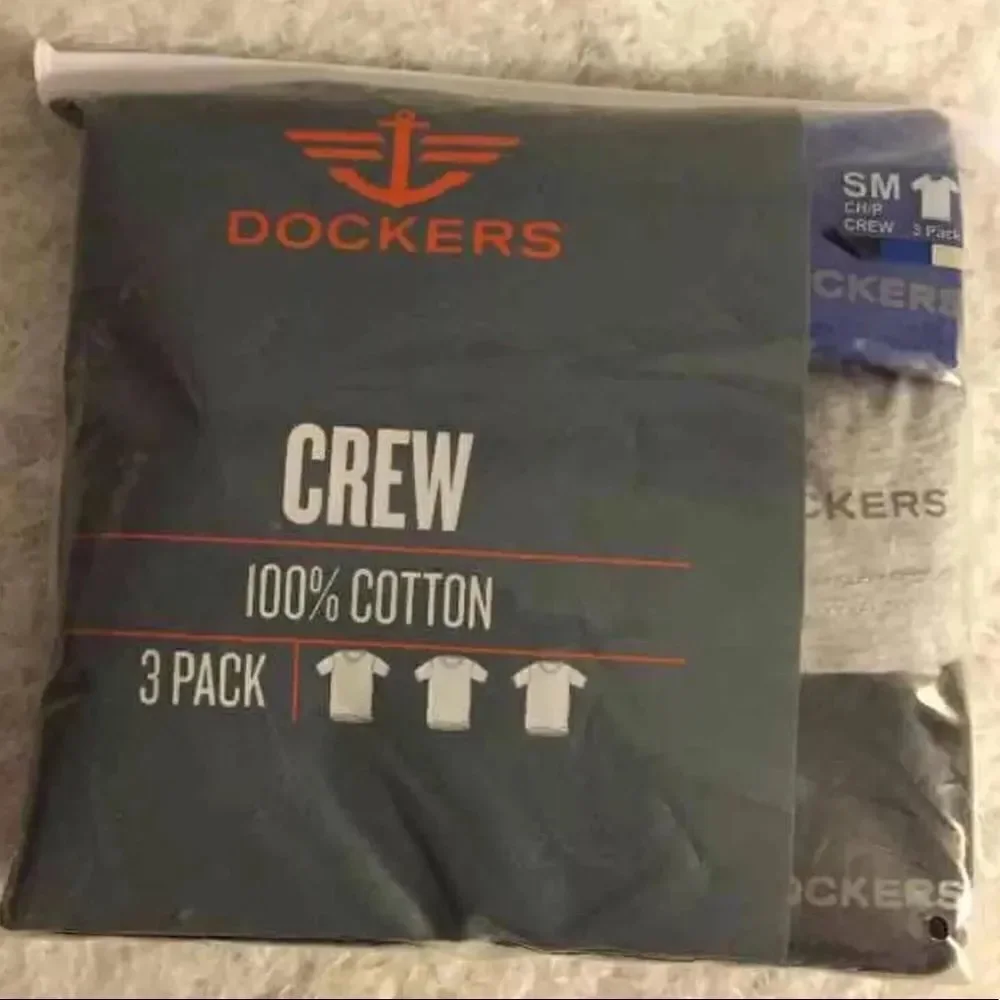 DOCKERS Men's CREW 3 Pack TShirts Small